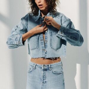 ZARA Cropped Jean Jacket
